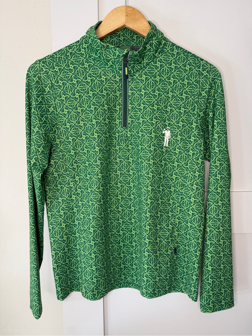 William Murray Green Long Sleeve Golf Quarter Zip Pullover